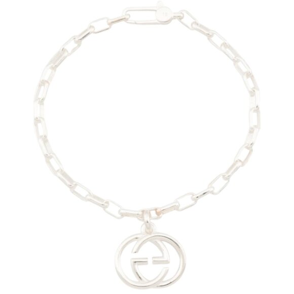 GUCCI Made In Italy Sterling Silver Interlocking Logo Bracelet - Picture 1 of 2